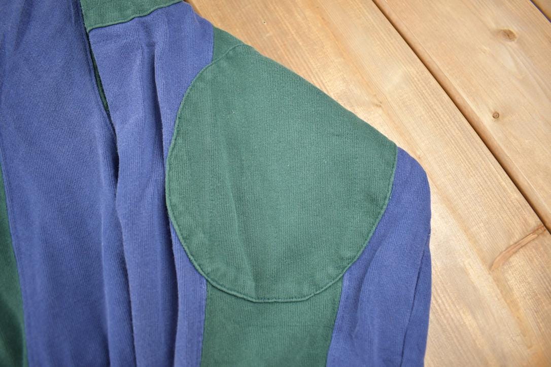 Vintage 1990s Casual Clothing Rugby Color Block Blank Button Up Shirt