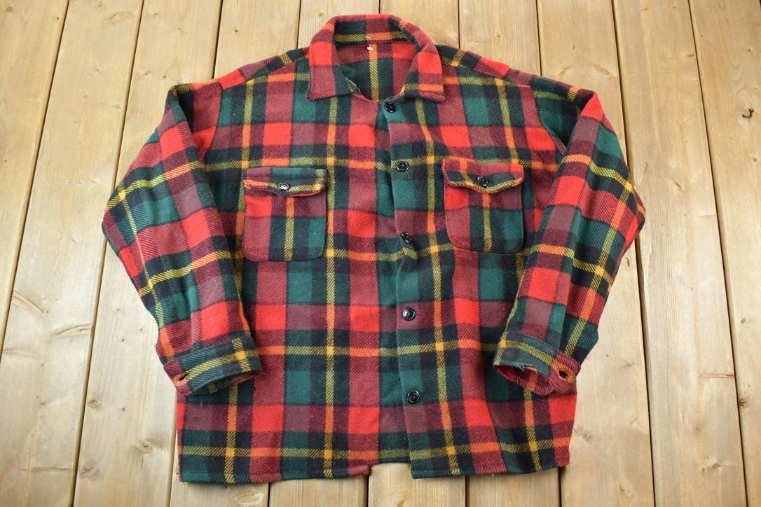 Vintage 1960s Red Plaid True Vintage Light Jacket