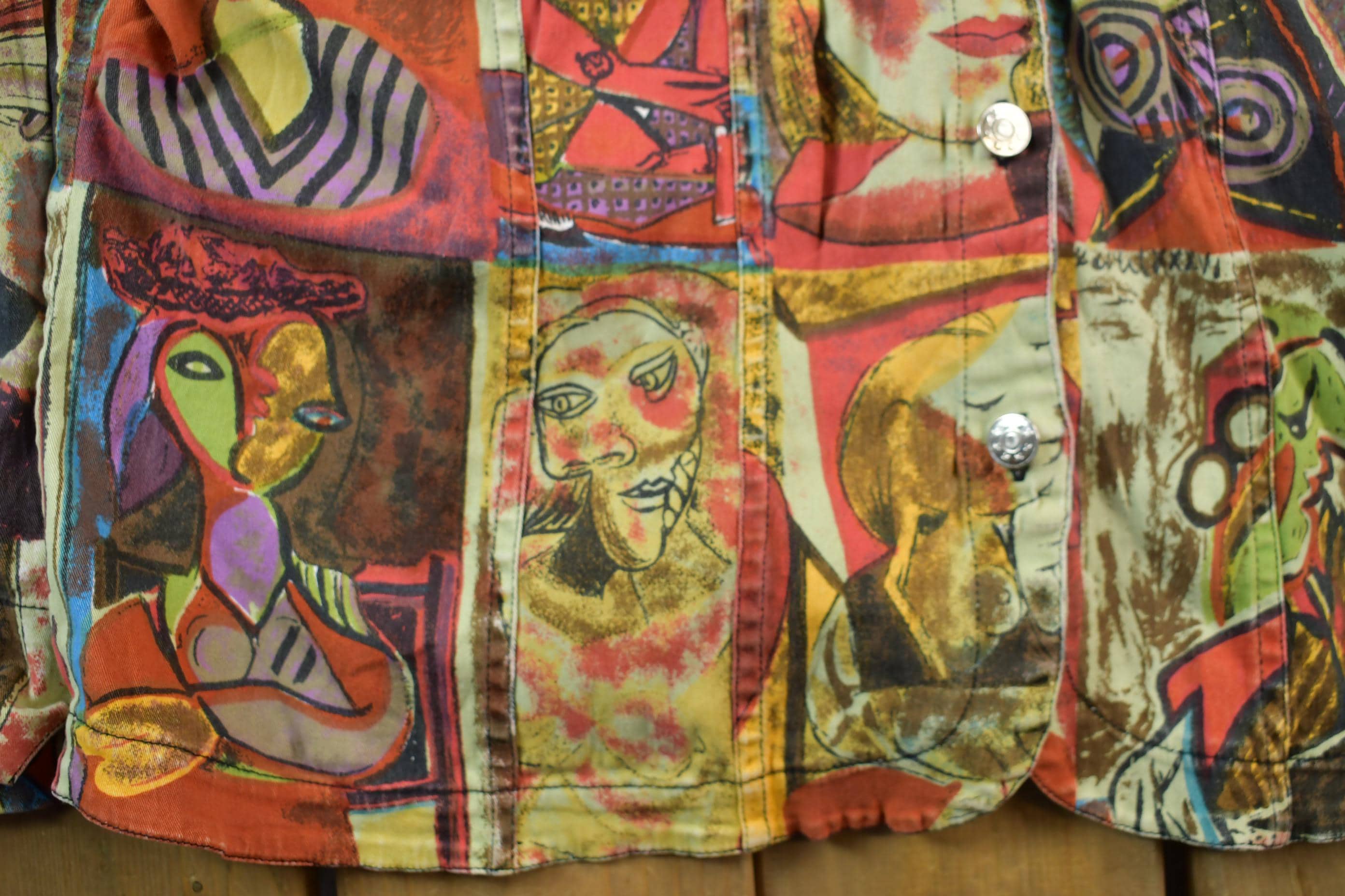 Vintage 1990s Pablo Picasso All Over Print Twill Jacket