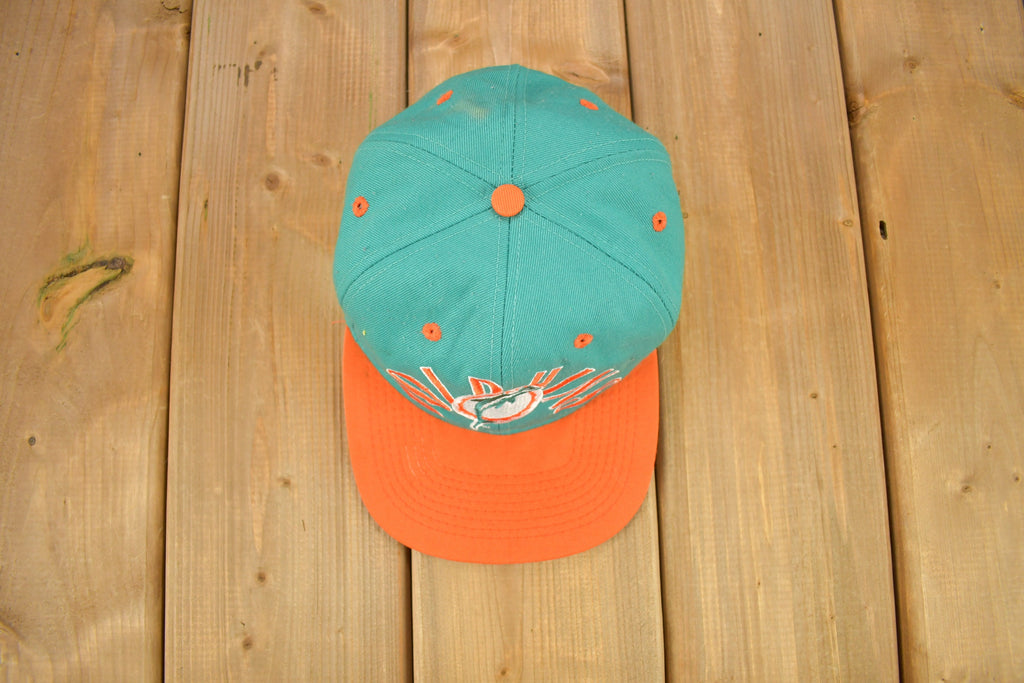 Vintage 1990s Miami Dolphins NFL Fitted Hat Size 7 3/8 / 90s Hat / Vintage Hat / Embroidered