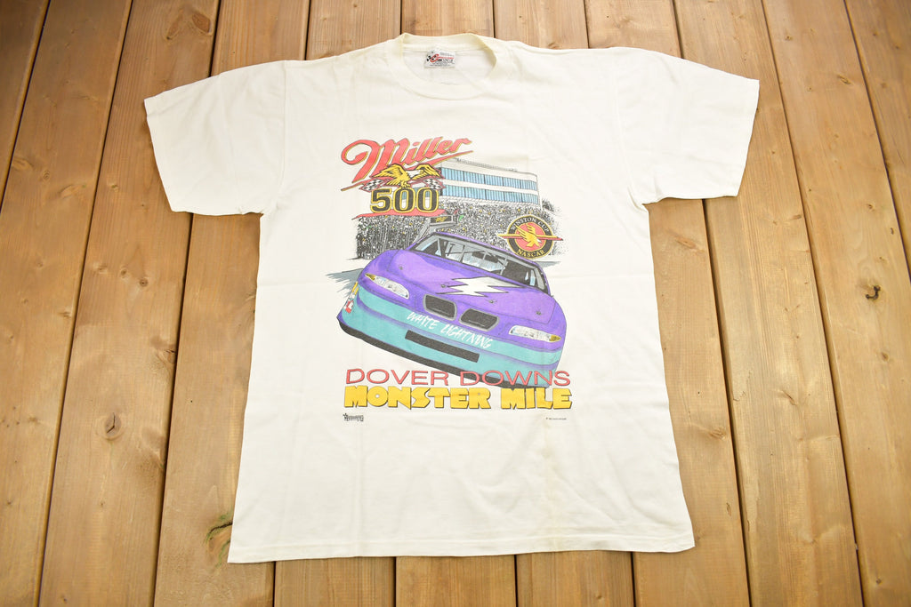 Vintage 1996 Miller 500 Dover Downs Monster Mile NASCAR Racing T-Shirt