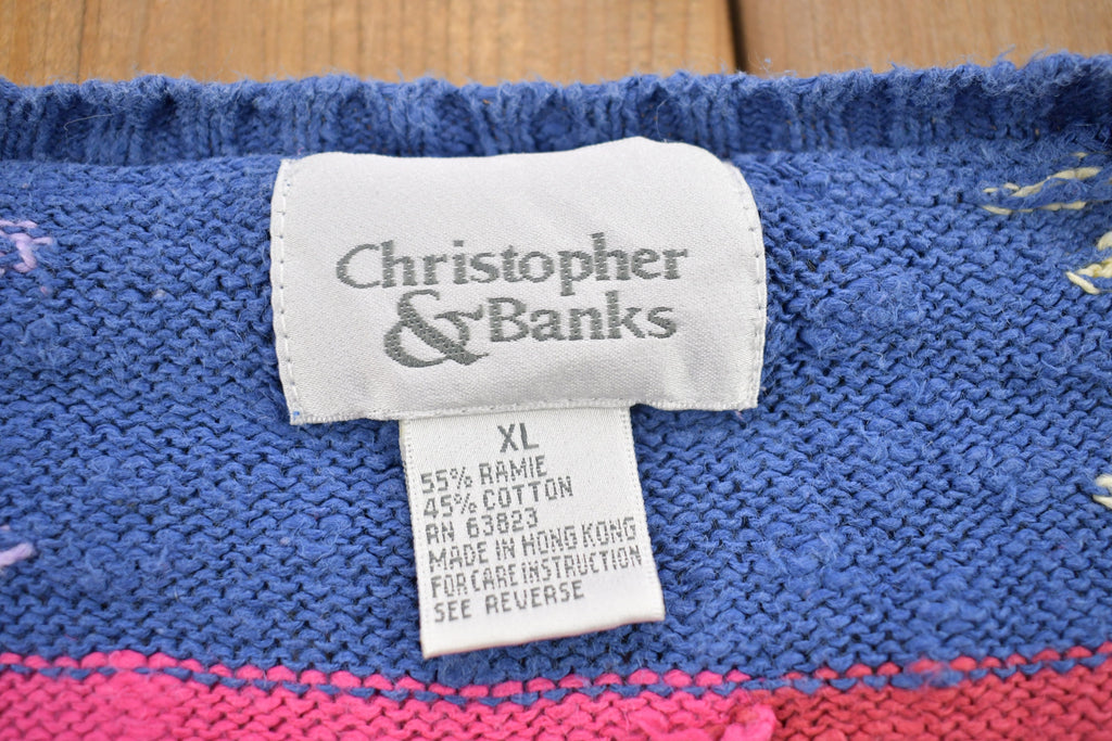 Vintage 1990s Christopher & Banks Knitted Button Up Blazer Sweater