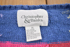 Vintage 1990s Christopher & Banks Knitted Button Up Blazer Sweater