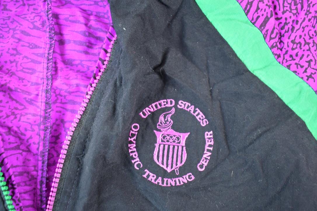 Vintage 1990s Insport US Olympic Training Centre Pullover Quarter ZIp Sweatshirt Mens XL  Made In USA  90s Souvenir Crewneck