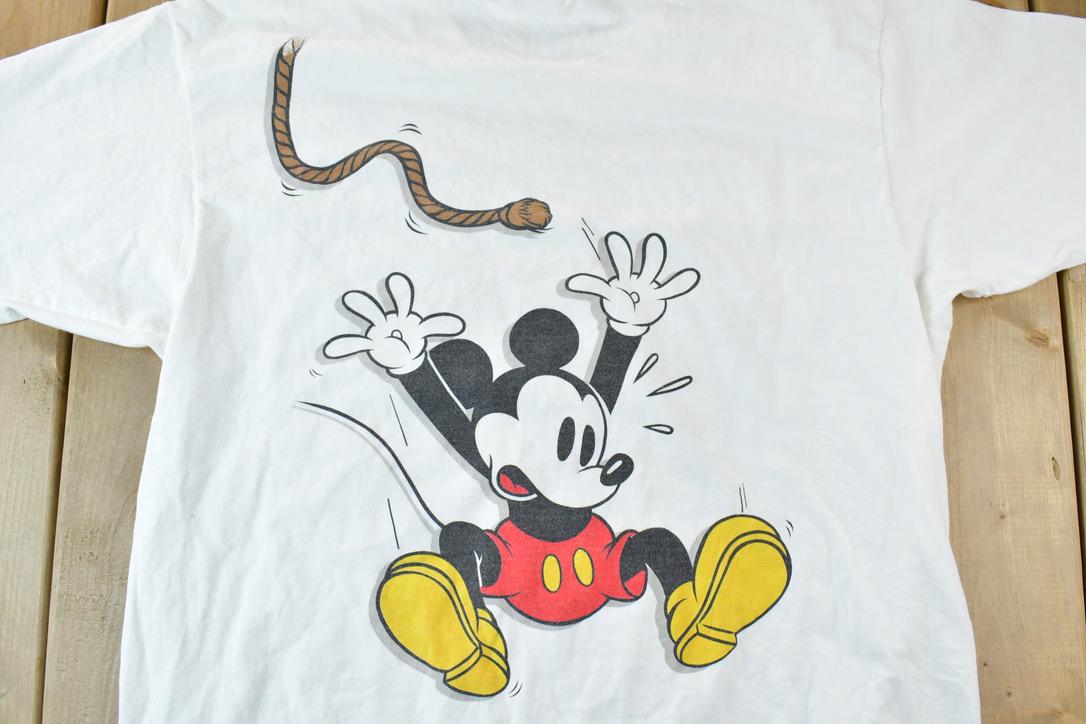 Vintage 1990s Mickey Mouse On A Rope Disney FAB Cartoon Promo T-Shirt