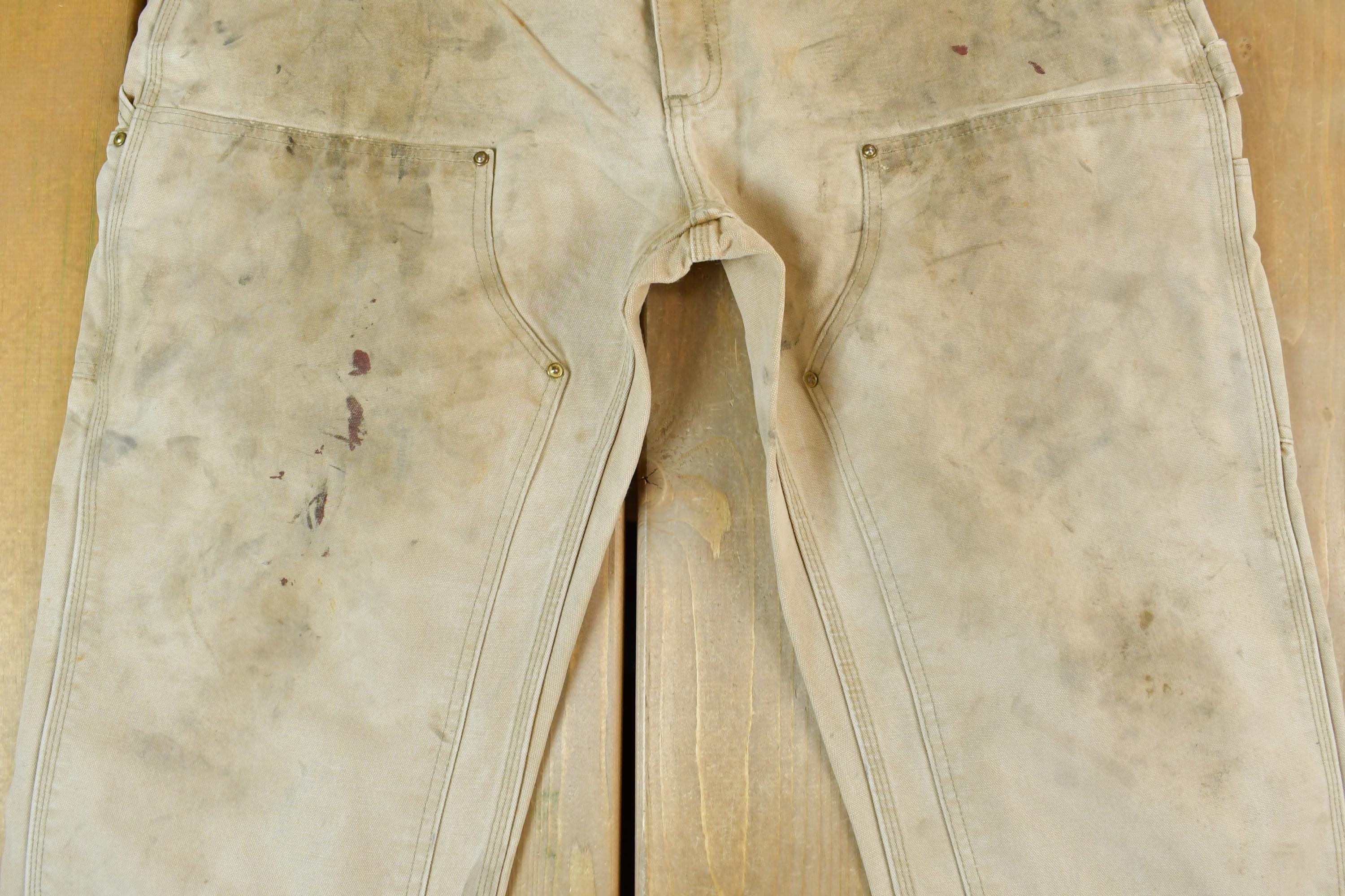 Vintage 1980s Tan Carhartt Double Knee Work Pants Size 40x26