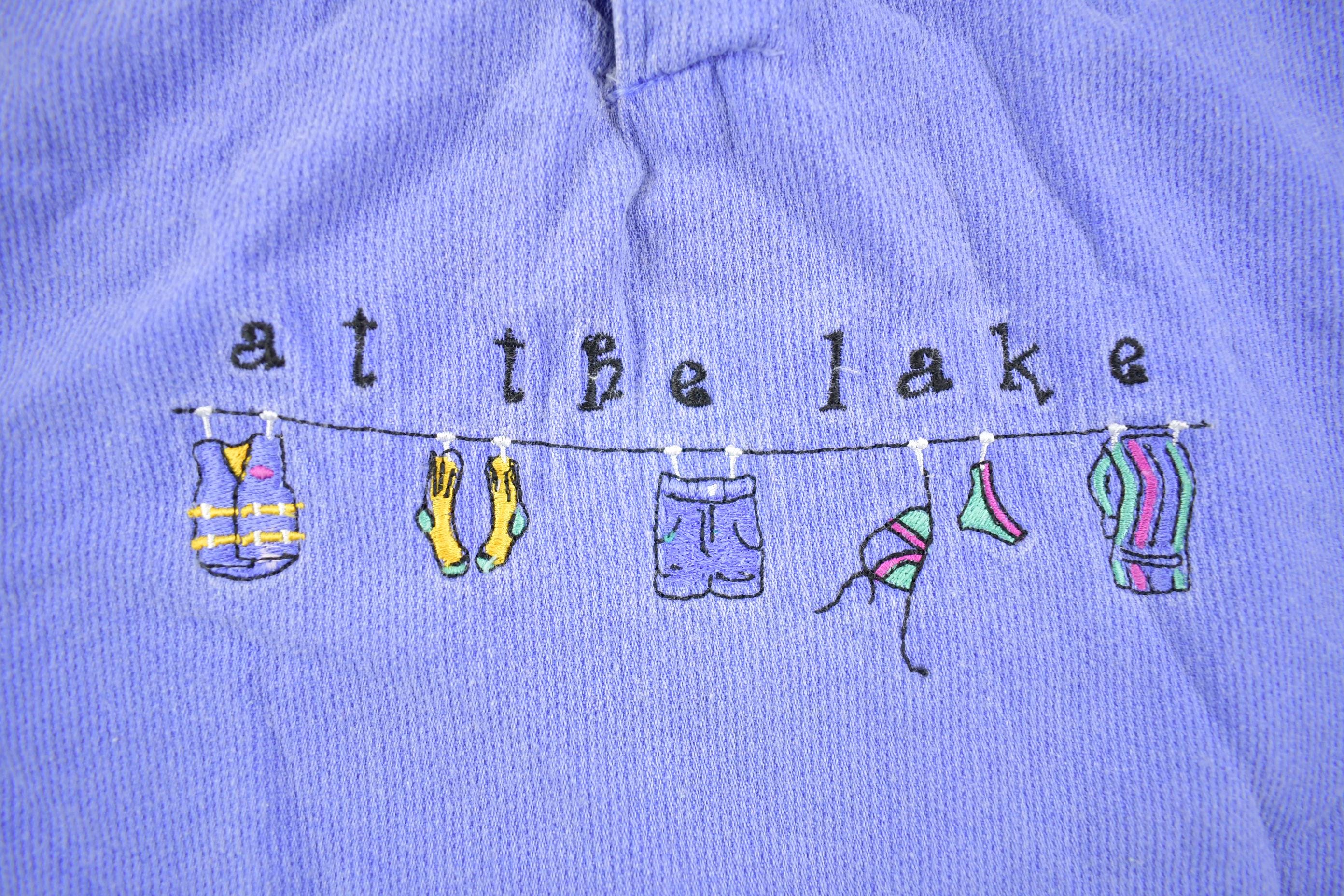 Vintage 1990s WEK At The Lake Beach Clothes Line T Shirt