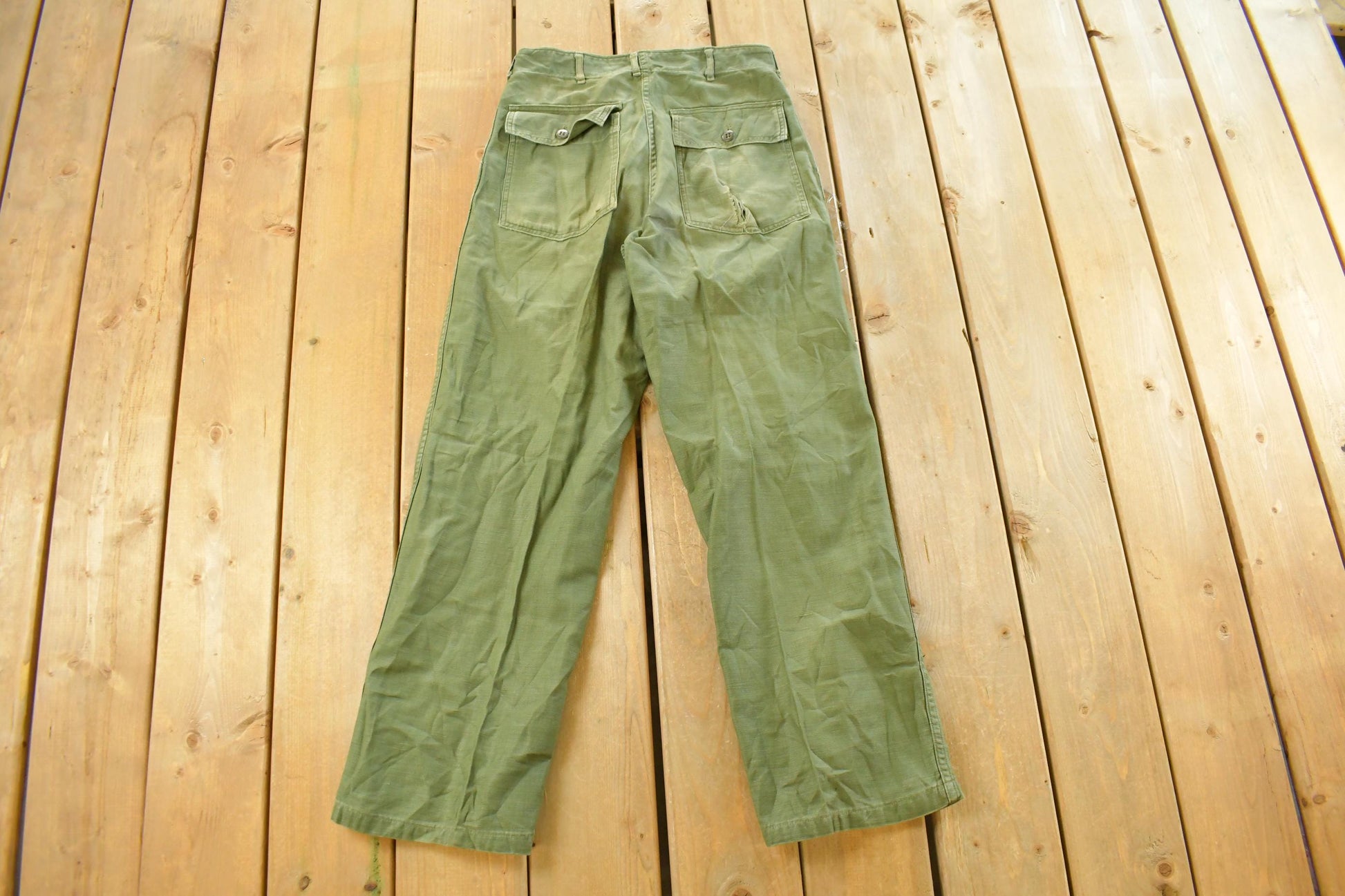 Vintage 1970s Military OG-107 Sateen Fatigue Pants Men's 28 x 29
