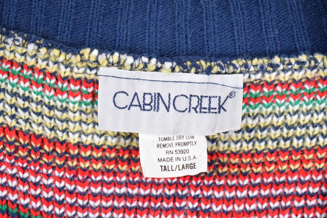 Vintage 1990s Cabin Creek Colorful Knit Cardigan Sweater