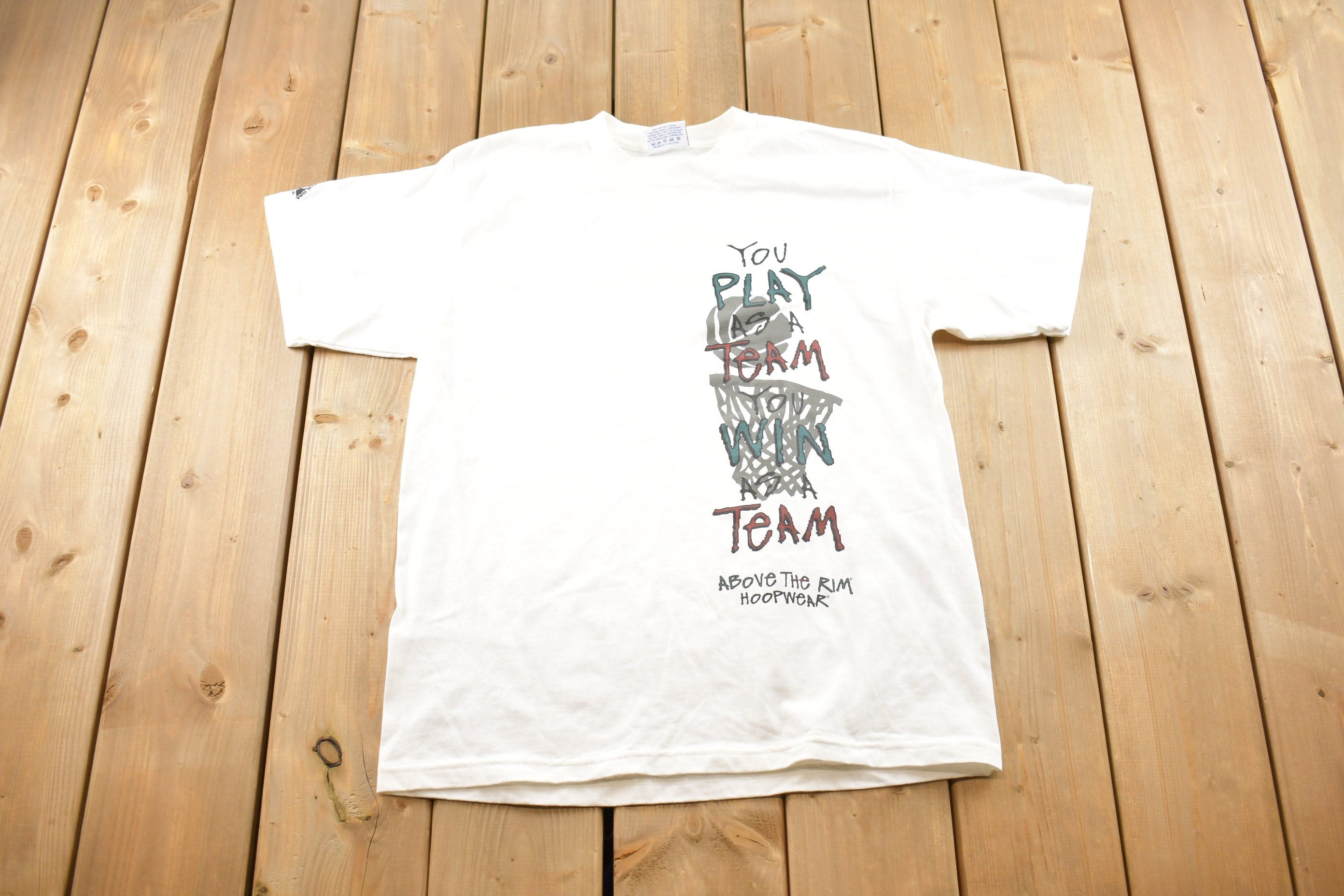 Vintage 1990s Reebok Above The Rim Basketball Graphic T-Shirt
