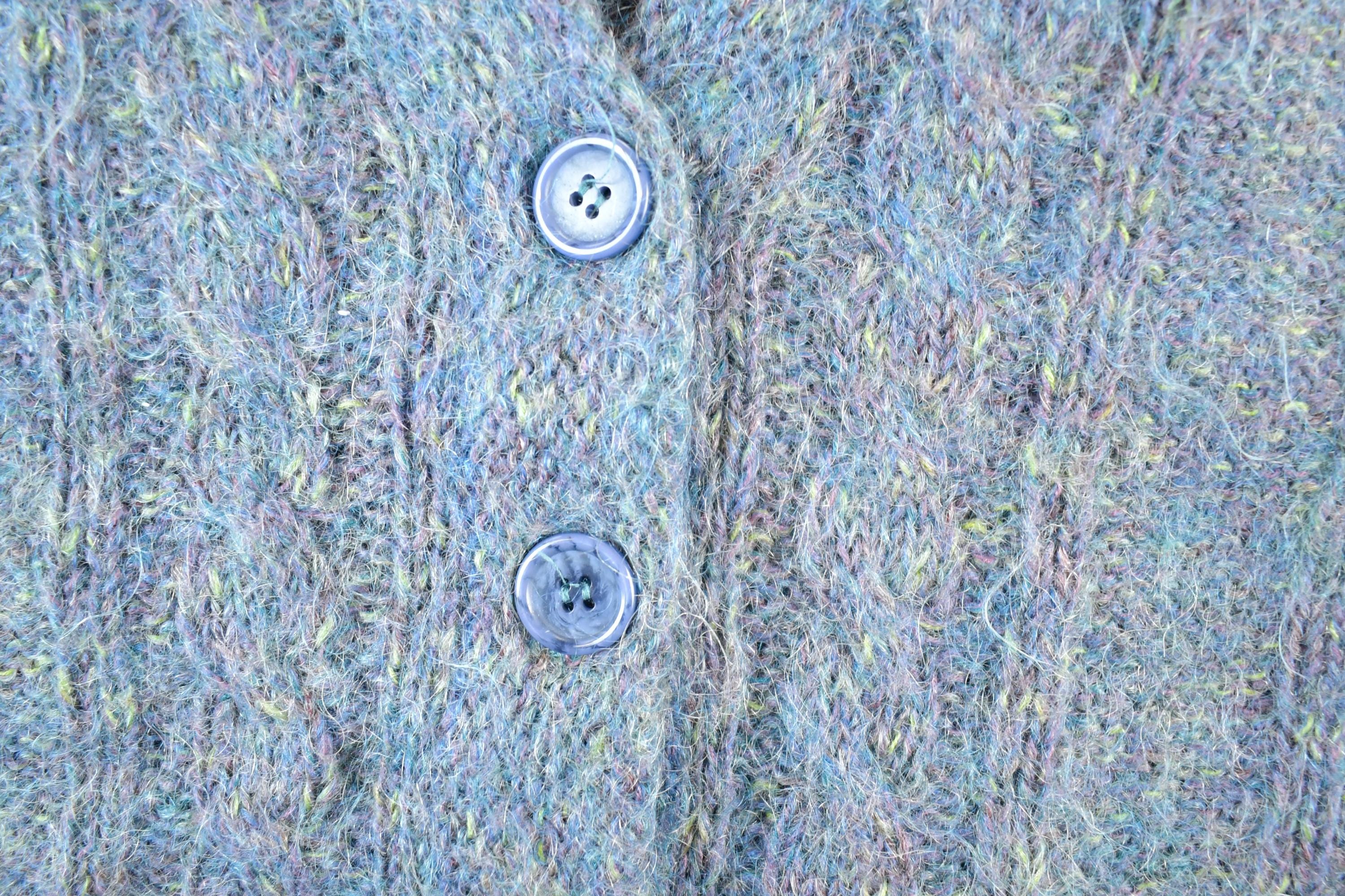 Vintage 1970s Boundary Waters Mohair Cable Knit Cardigan Sweater Mens M