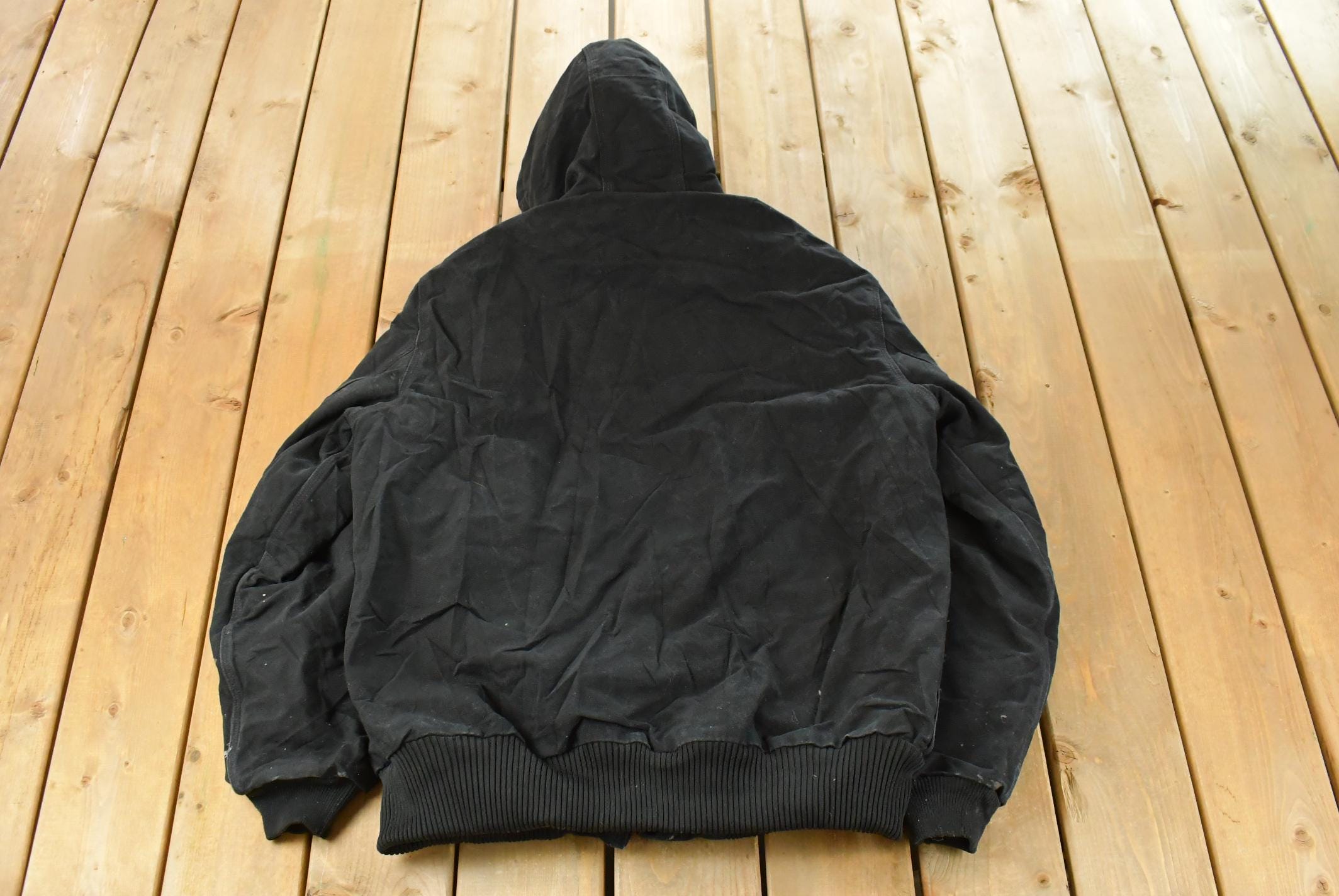 Vintage 1990s Carhartt Distressed Canvas Hooded Jacket Men's Large Tall