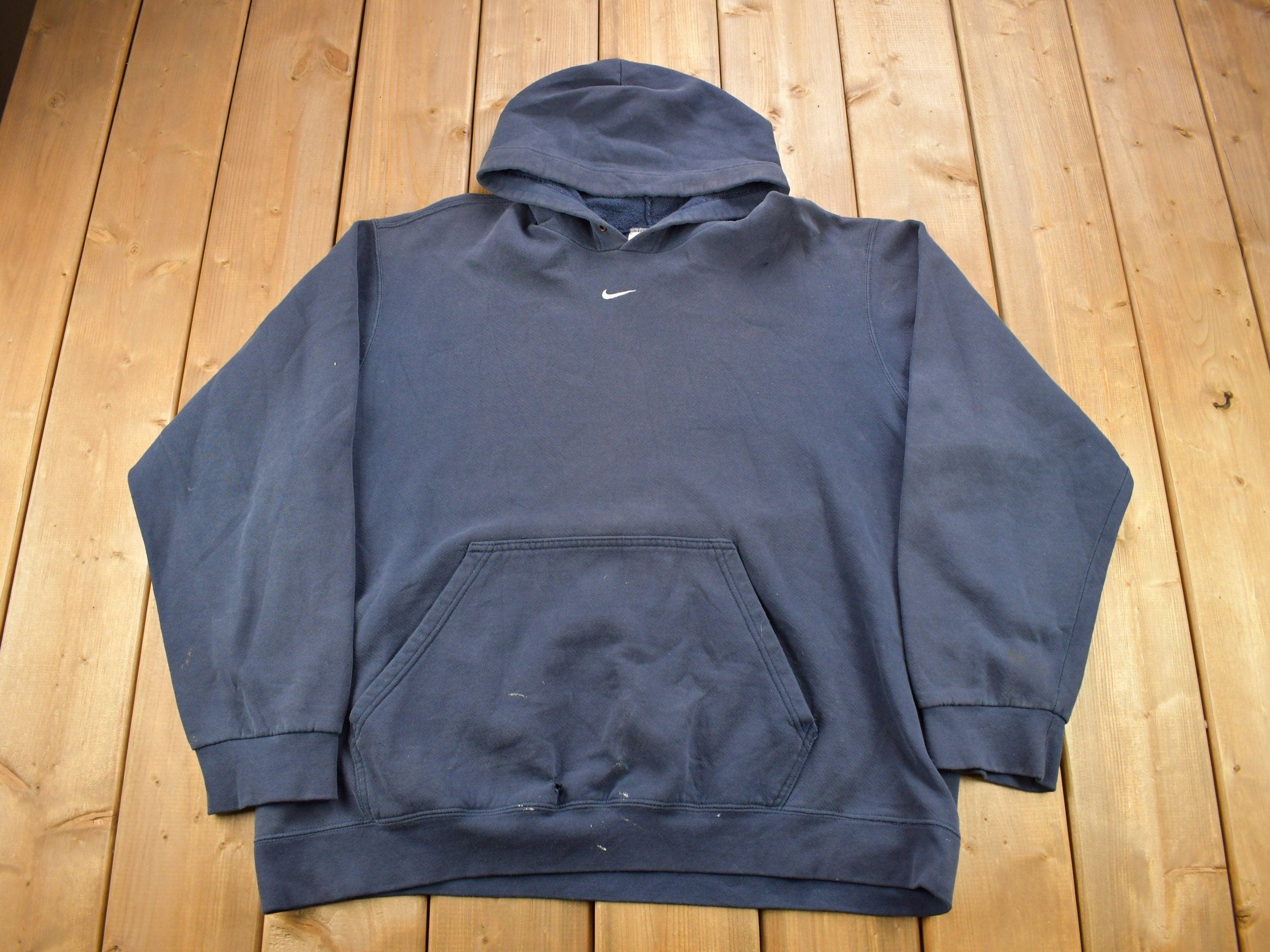 Vintage Y2K Nike Center Swoosh Distressed Hoodie