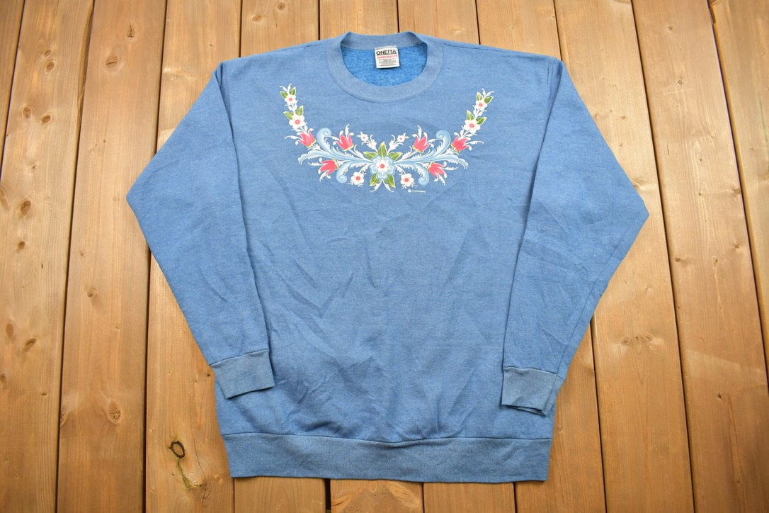 Vintage 1993 Cute Floral Crewneck Sweater