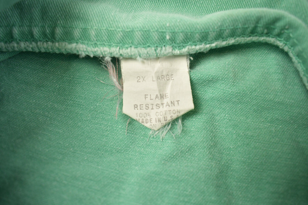 Vintage 1980s Blank Green Button Up Shirt