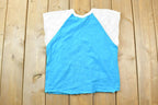 Vintage 1980s Wasaga Beach Mesh Sleeve Souvenir Tank Top