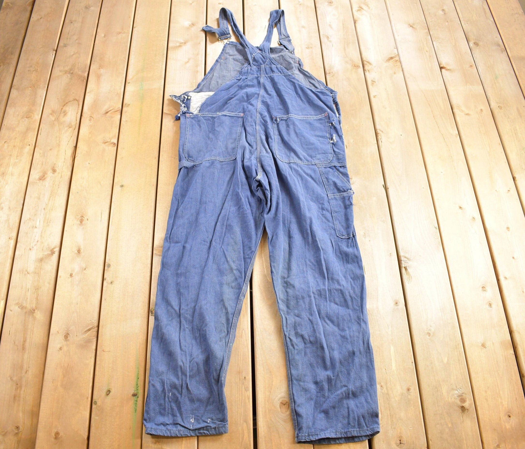 Vintage 1970s Big B Brotherhood Denim Overalls Size 42 x 30