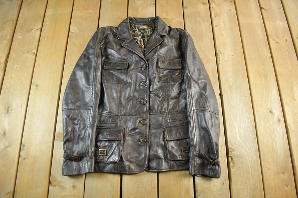 Vintage 1990s Danier Brown Leather Jacket Women's Medium /