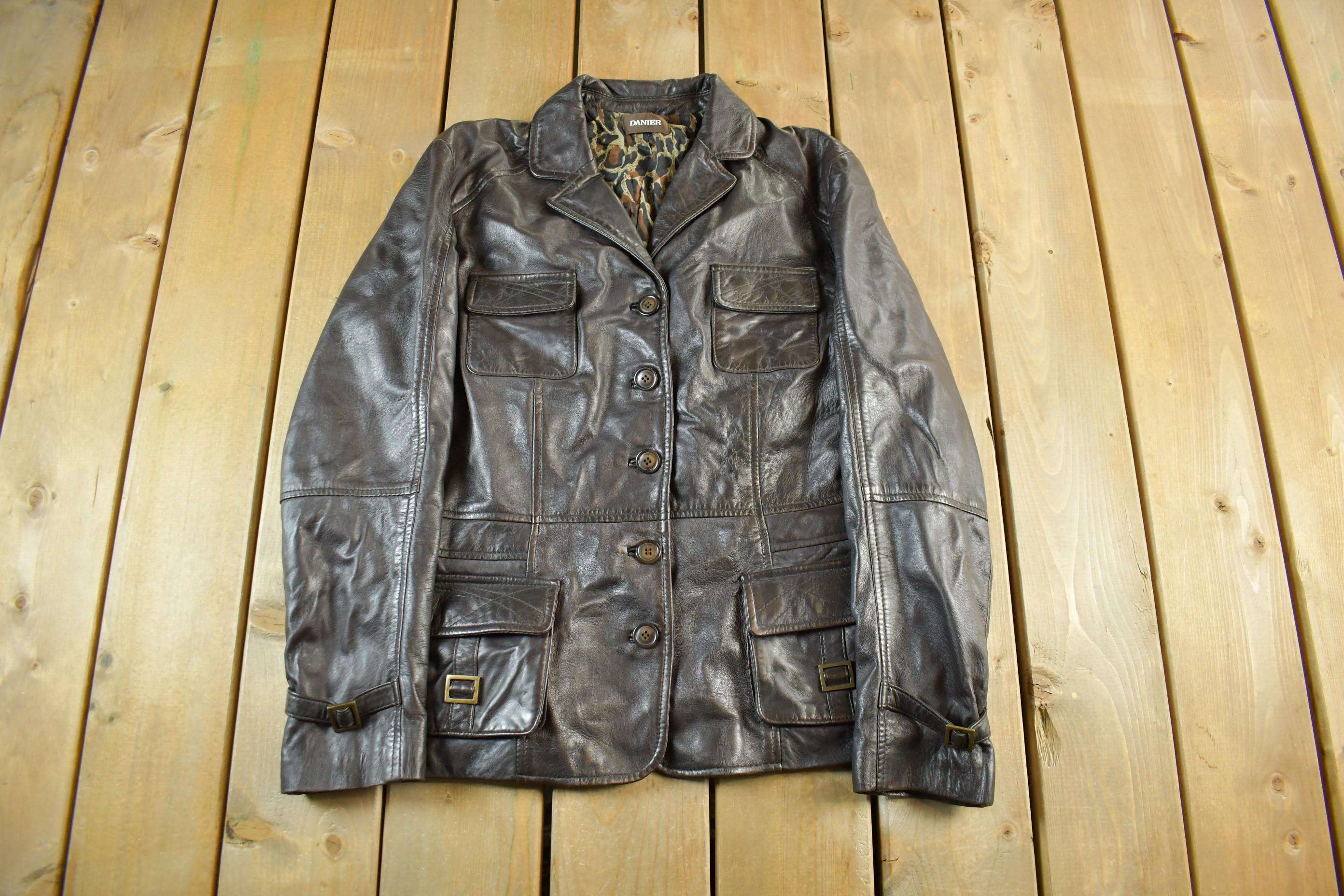 Vintage 1990s Danier Brown Leather Jacket Women's Medium /
