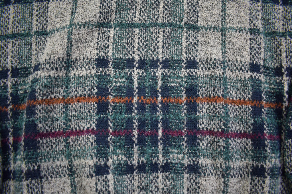 Vintage 1990s Knit Checker Knit Crewneck Sweater - Made in Italy