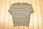 Vintage 1990s TSR Knit Abstract Print Crewneck Sweater Men's L