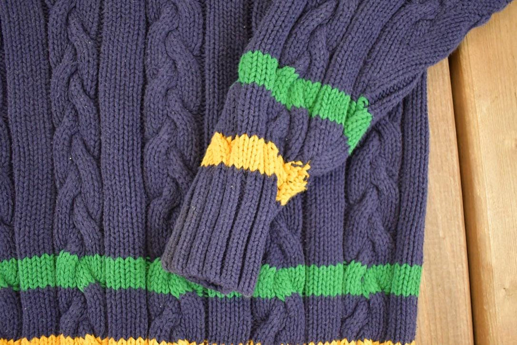Vintage 1990s Gap Cable Knit Deep V Neck Sweater Men's S /