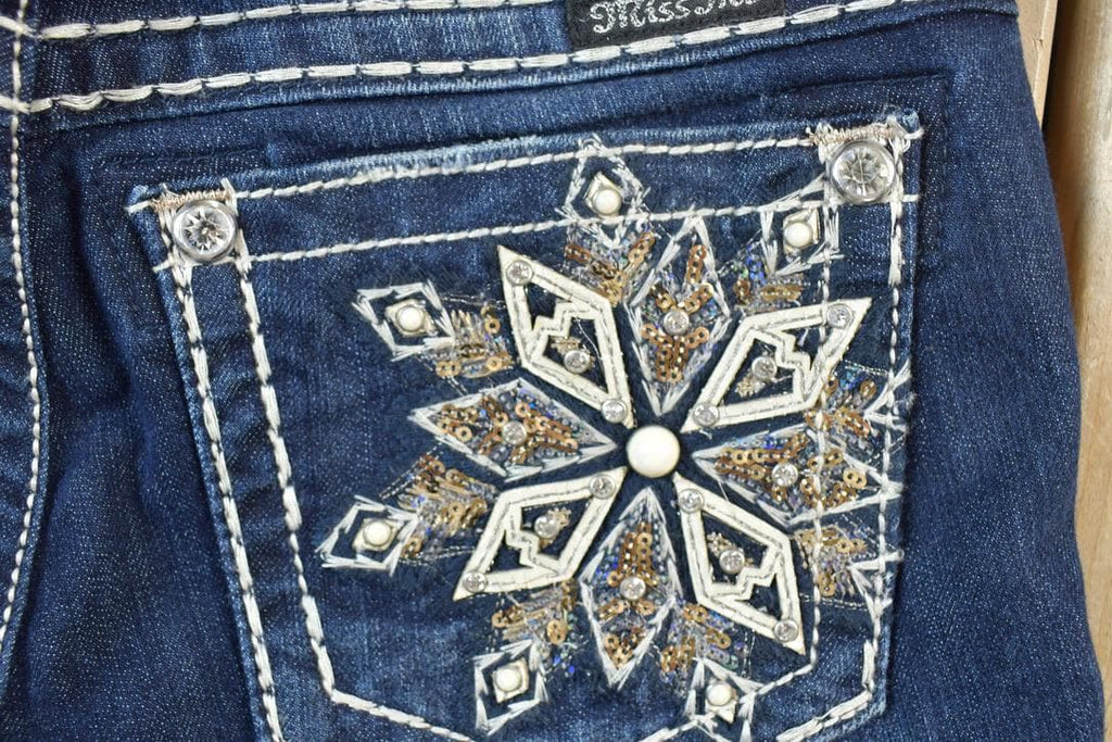 Vintage Y2K Miss Me Bedazzled Low Rise Jeans Size 26x31