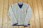 Vintage 1980s Snowdrift Cable Knit Ski Crewneck Sweater