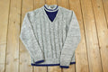 Vintage 1980s Snowdrift Cable Knit Ski Crewneck Sweater /