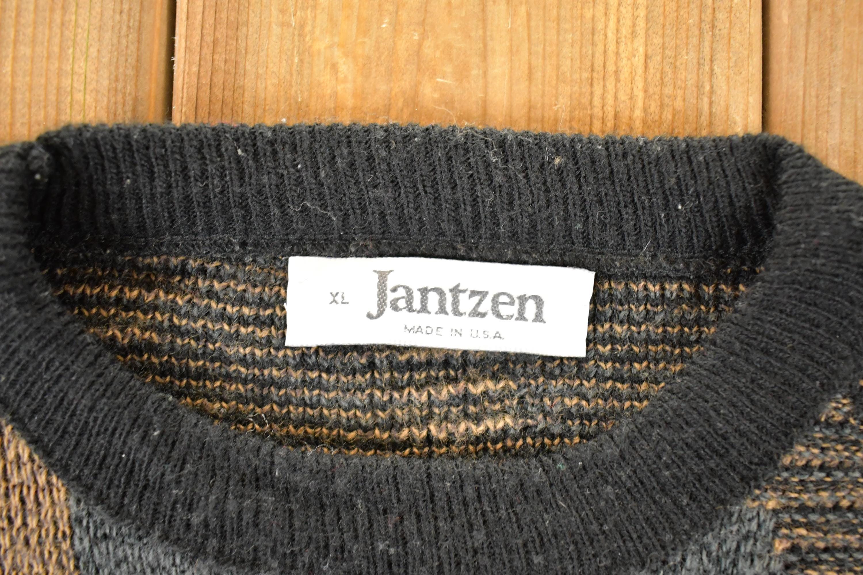 Vintage 1990s Jantzen Abstract Knit Crewneck Sweater Mens L