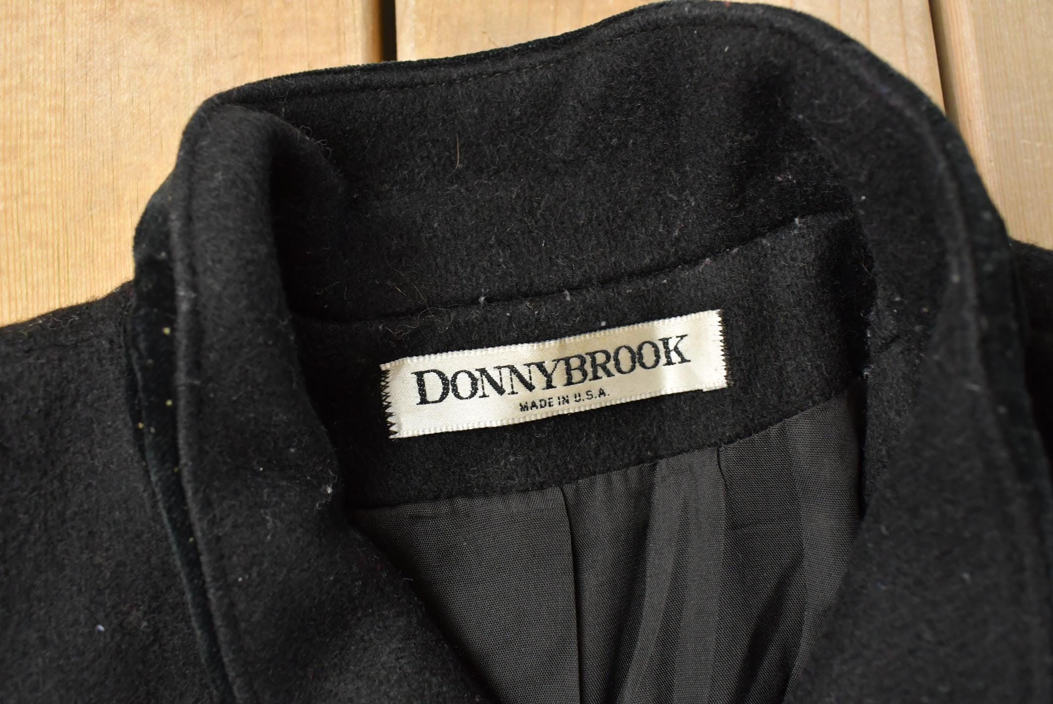 Vintage 1980s Donnybrook Wool Trench Button Up Over Coat Women's L /