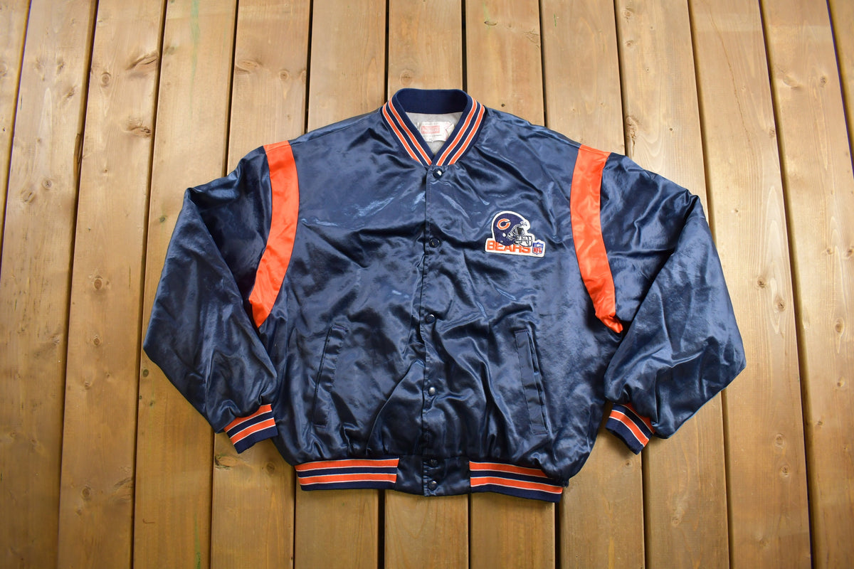 Vintage 1980s Chicago Bears NFL Satin Bomber Jacket