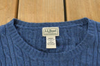 Vintage 1990s L.L. Bean Wool Cable Knit Crewneck Sweater Women's M / 90s Knitted Sweatshirt / Vintage Preppy Knits
