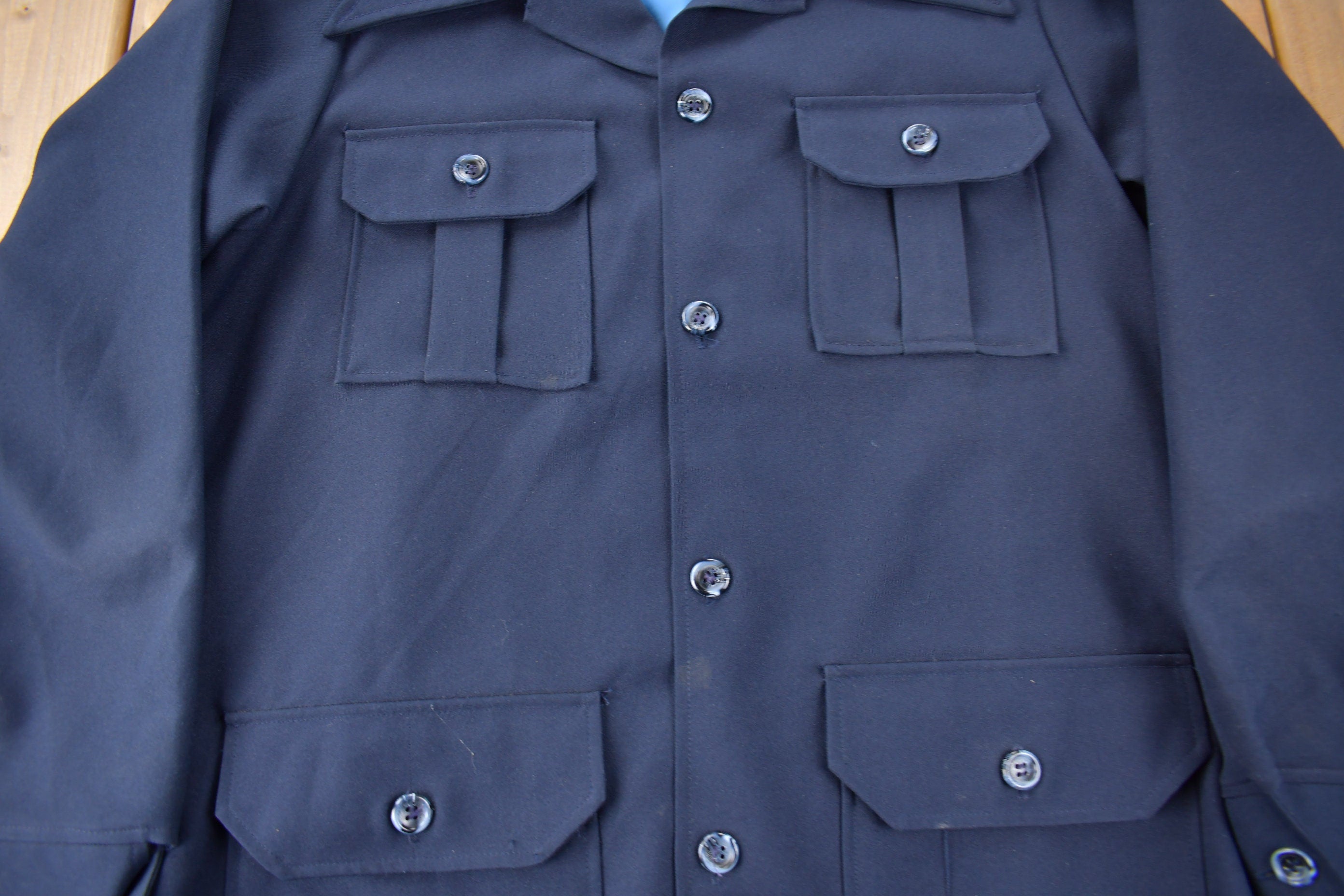 Vintage 1970s Levi's Panatela Tops Western Style Blue Button Up Shirt Made in USA Size XL