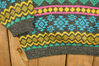Vintage 1990 Ice Fire Knit Abstract Sweater