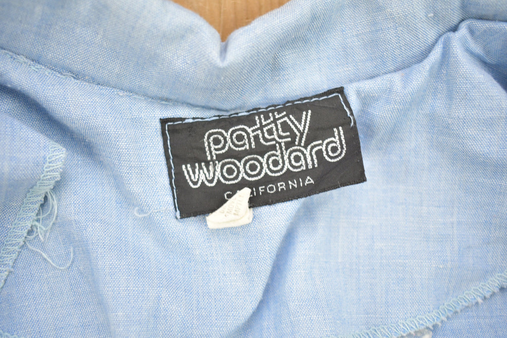 Vintage 1980s Hand Stitched Owl Theme Button Up Shirt