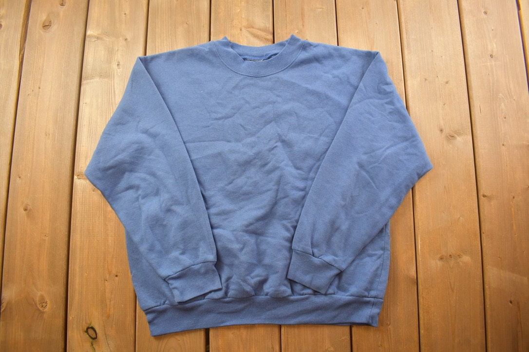 Vintage 1990s Blank Blue Crewneck Sweatshirt