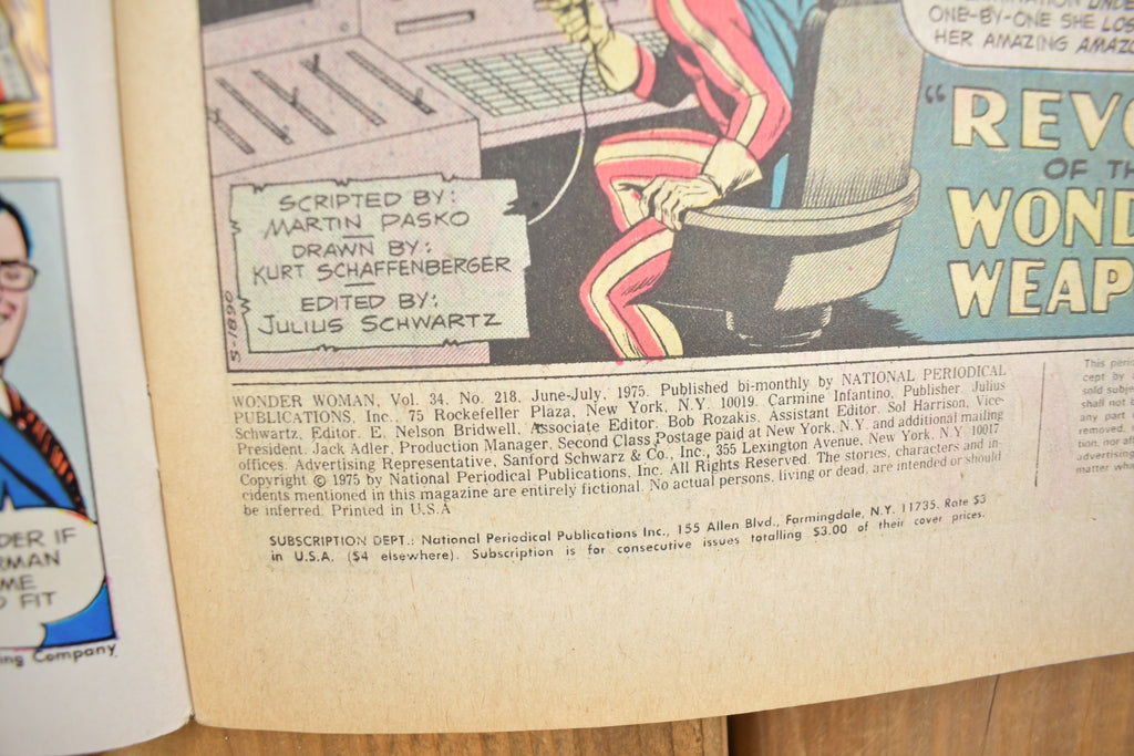 Vintage 1975 Wonder Woman Comic Book