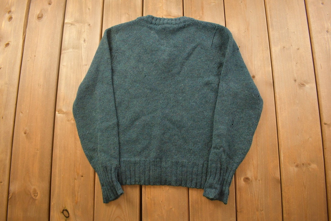 Vintage 1960s Alpacan Knitted V Neck Sweater / 60s Sweater / Sweatshirt / Pullover / Knit / Wool / Alpaca / Made in USA / True Vintage