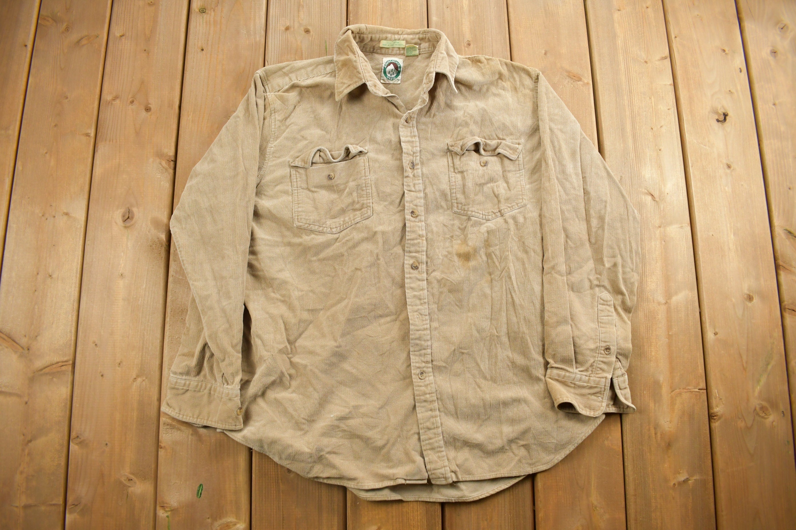 Vintage 1990s Appalachian Trail Cordarouy Blank Button Up Shirt