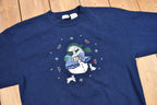 Vintage 1990s Embroidered Snowman Christmas Sweater , 90s Holiday Crewneck , Winter Wear , Festive Graphic , Frosty , Bunny