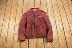 Vintage 1980s Hides Suede Leather Bomber Jacket
