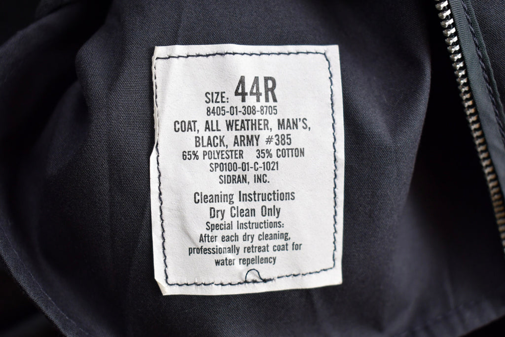 Vintage 2001 Military Black All Weather Trench Coat