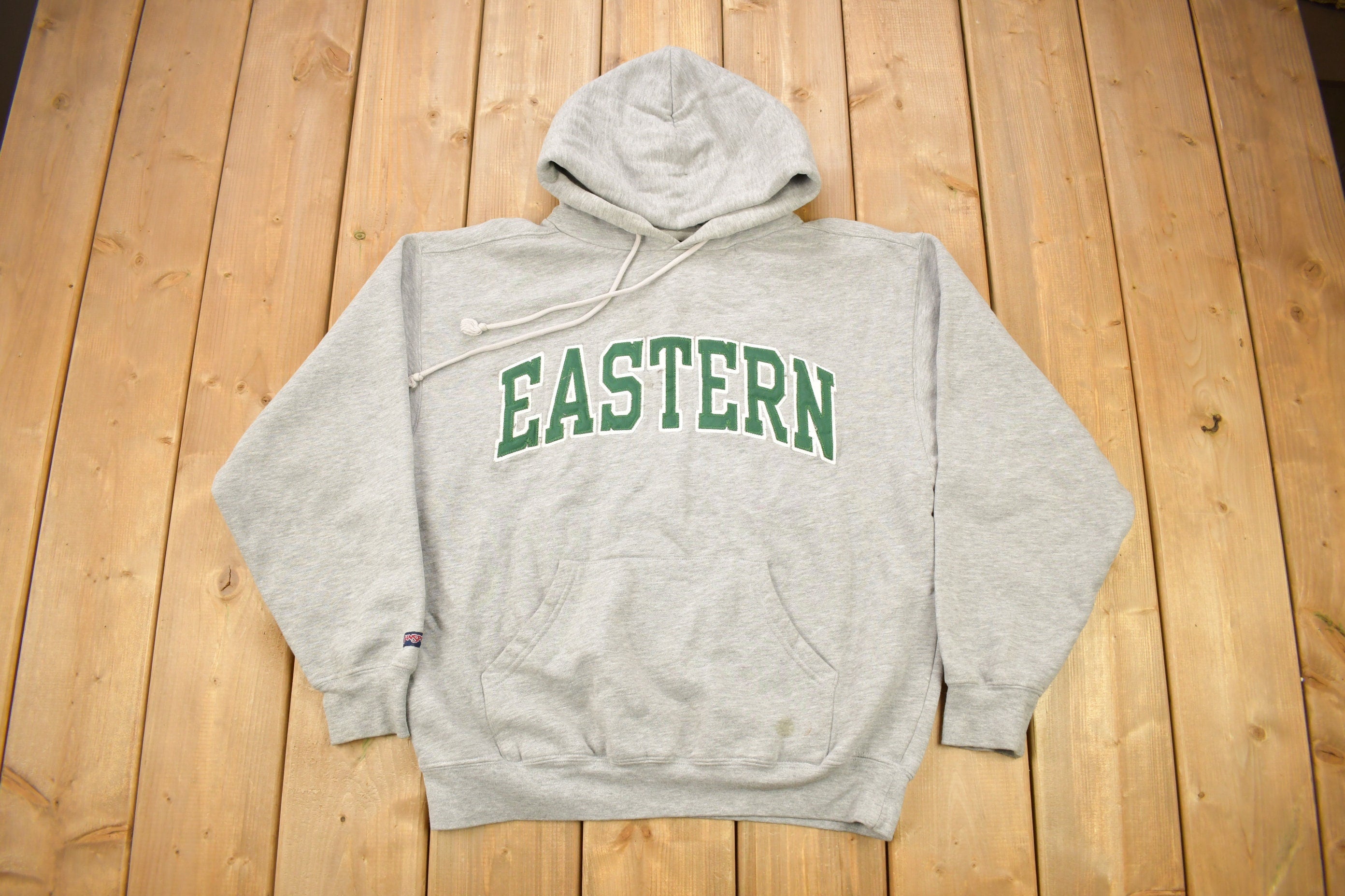 Vintage 1990s Eastern University Collegiate Hoodie  Embroidered  Jansport Sweatshirt  Sportswear  Americana