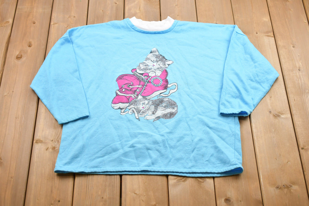Vintage 1990s Cute Kitten Crewneck