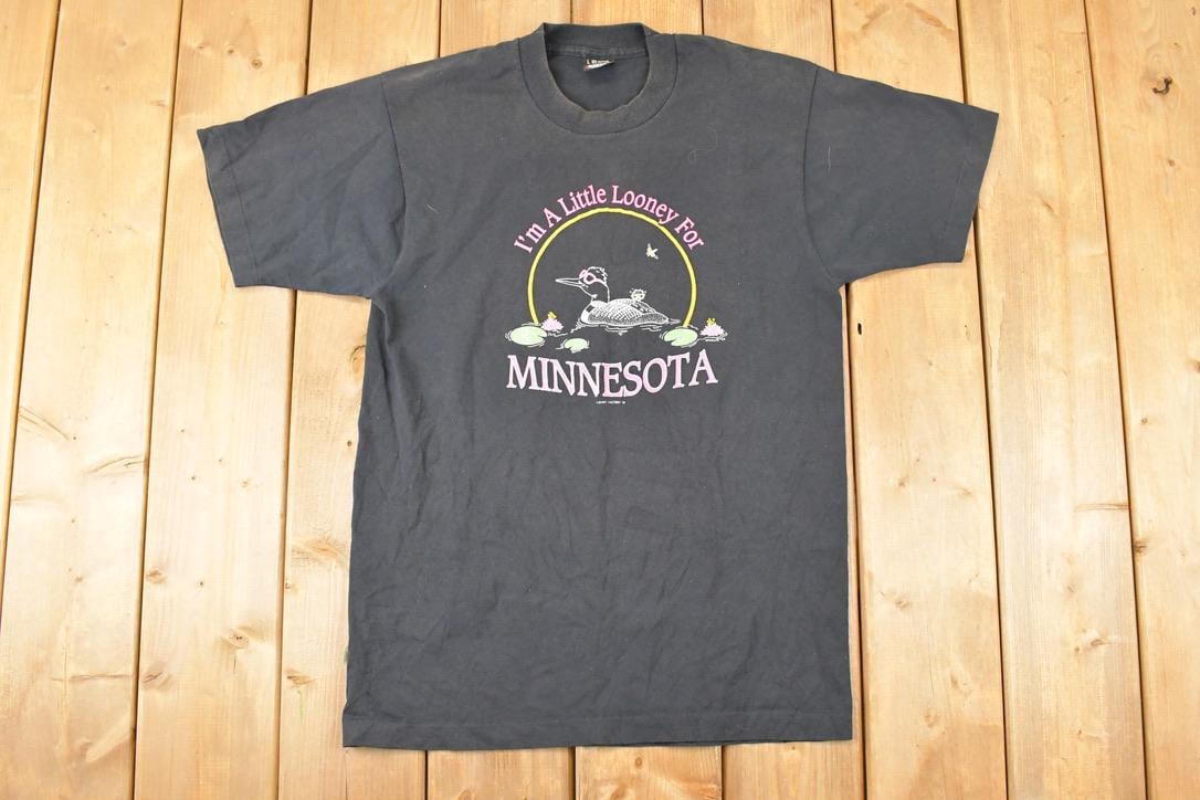 Vintage 1991 Screen Stars Best T SHirt Factory Minnesota Loon Souvenir T-Shirt Men's M