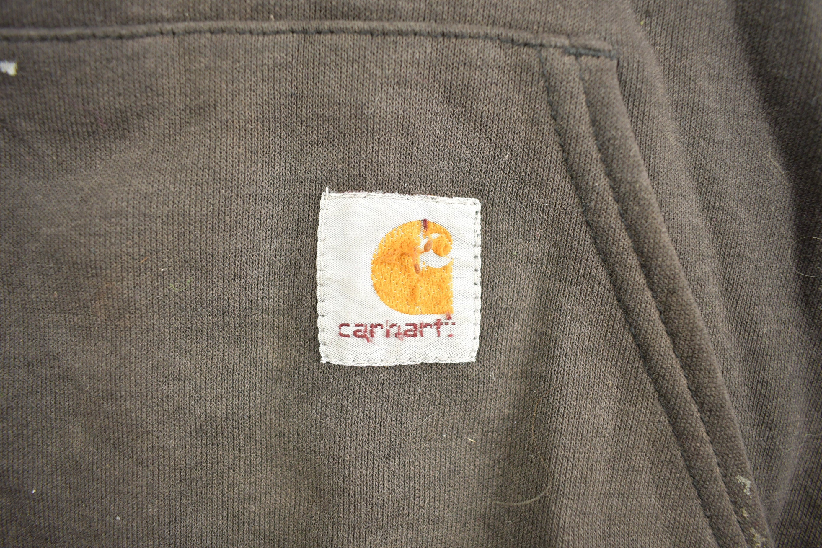 Vintage 1990s Carhartt Black Paint Splattered Hoodie