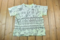 Vintage 1990s Surf Mania Abstract Print Souvenir T-Shirt