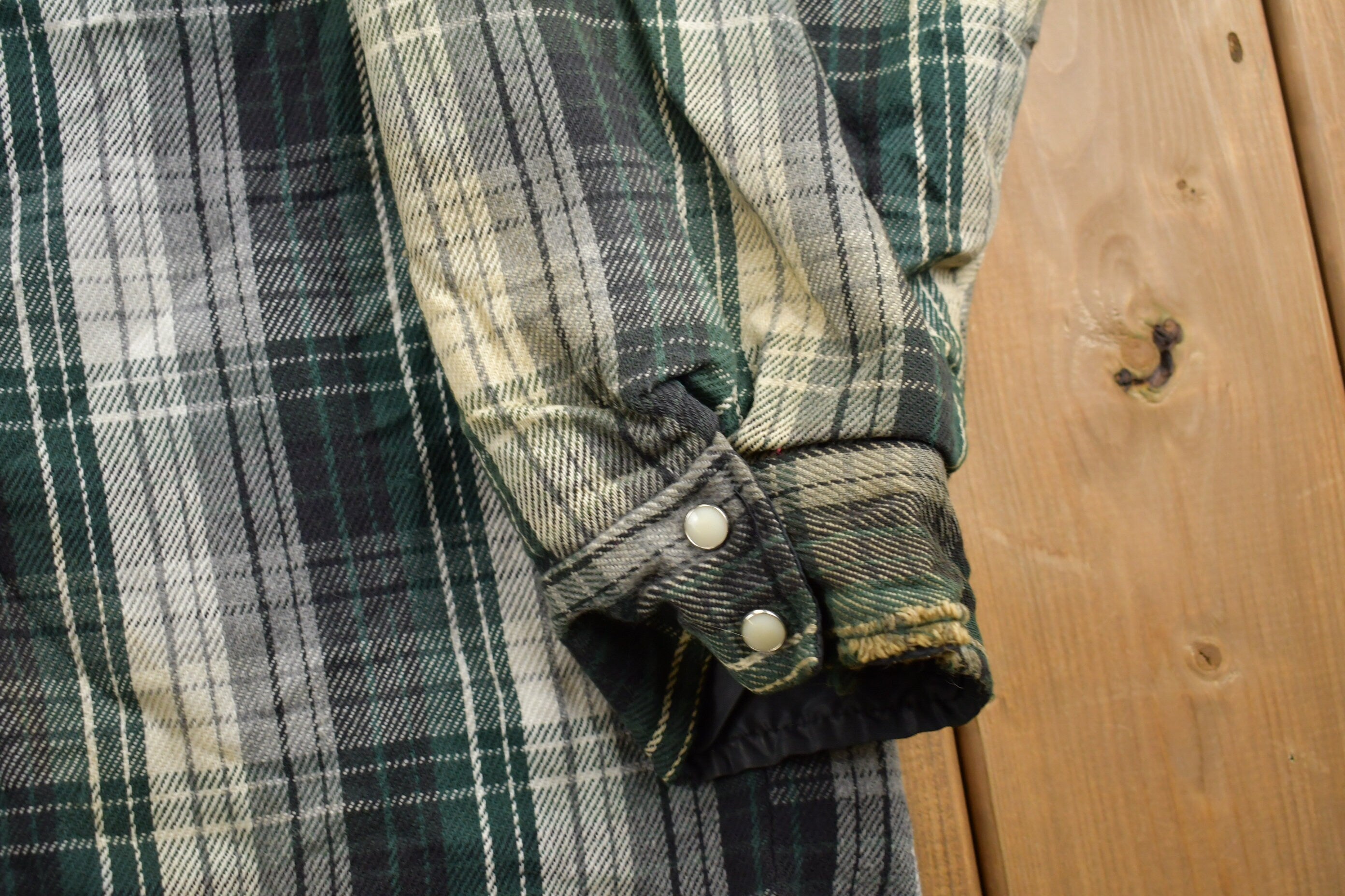 Vintage 1980s Lined Plaid Button Up Shirt