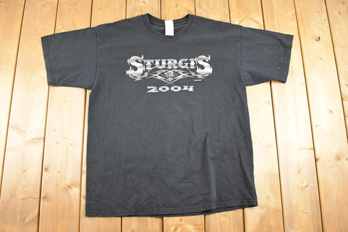 Vintage Y2K Sturgis Cycle Motorcycles Biker T-Shirt Men's XL / Distressed / 2000's Grunge Faded Black
